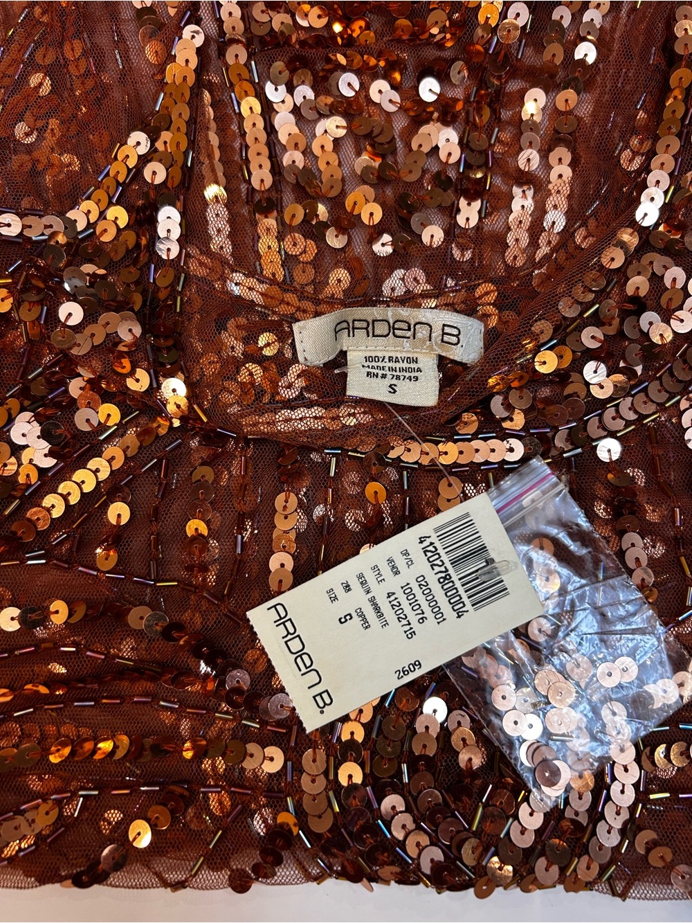 Arden B Copper Sequin Mini Dress - Picture 9 of 9